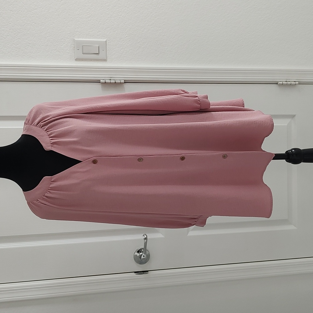 Catherines Dusty Rose Button-Front Tunic